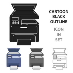 multi-function printer in cartoon style isolated vector