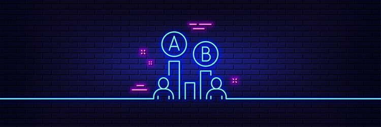 ab testing line icon ui test chart sign neon vector