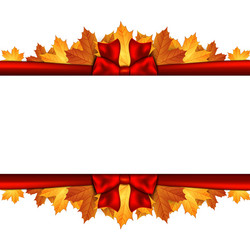 Border of autumn maples leaves decorated vector