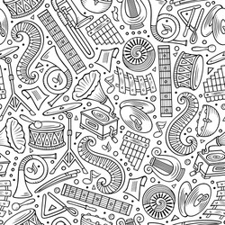 Classic Music Pattern - Instruments vector image