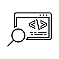 coder finding icon line outline design vector image