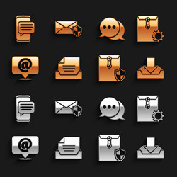 set drawer with document envelope setting vector image