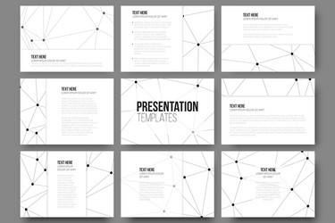 Set of 9 templates for presentation slides vector