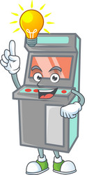 smart arcade game machine character has an idea vector image