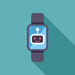 smartwatch displaying ai chatbot interface on blue vector image