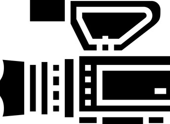 Camcoder video production film glyph icon vector