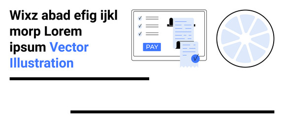 digital payment system with invoice and checklist vector image