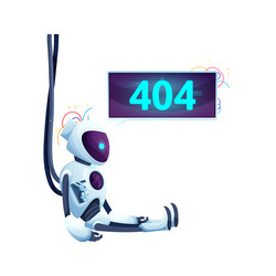 404 page with cartoon screen and robot vector image