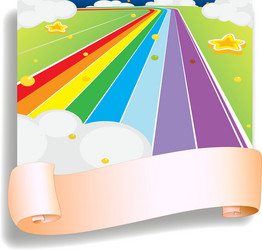 An empty template in front of the colorful road vector