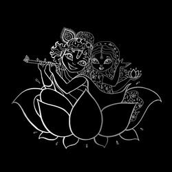 Radha Krishna Hindu God Vector Image