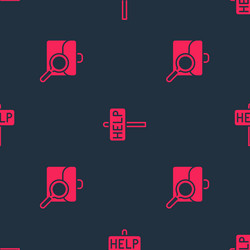 set work search and ask for help text on seamless vector image
