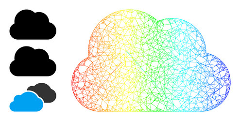 Spectral gradient net mesh cloud icon vector