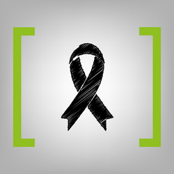 black awareness ribbon sign Vector Image