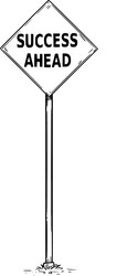 drawing of arrow traffic sign with success ahead vector image