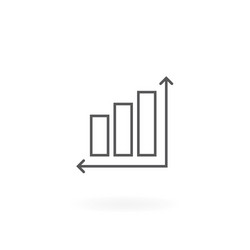 Graph icon arrow with chart growth Royalty Free Vector Image