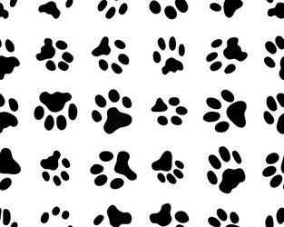 Paw Prints on White Background Vector Image