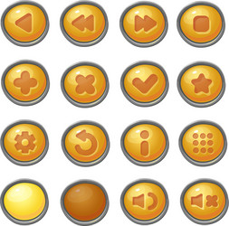 set of red buttons game icons vector image