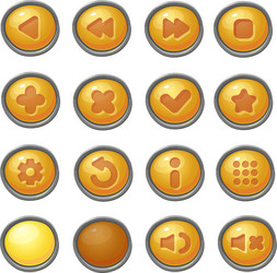 set of red buttons game icons vector