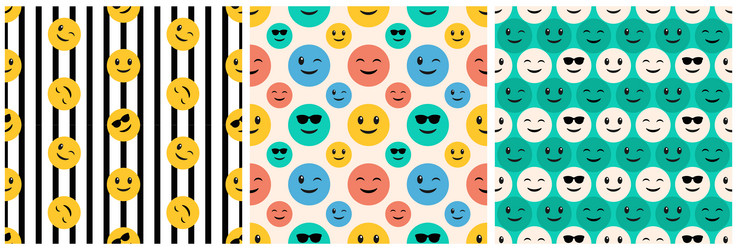 smile seamless pattern design with smiling vector image