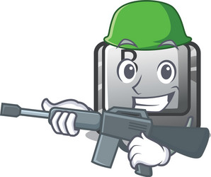 army button b installed on cartoon computer vector image