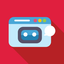 chatbot character speaking in a web browser window vector image