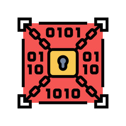 Data Encryption Lock Icon vector image
