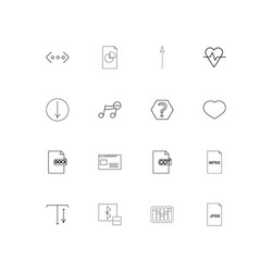 Files and folders sign linear thin icons set vector