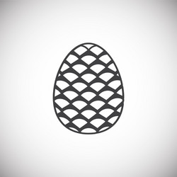 Pine cone icon on background for graphic and web vector