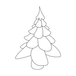 christmas fir tree icon outline style vector