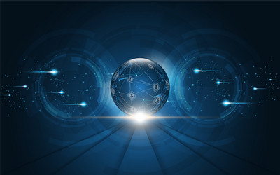 global network connection world map abstract vector image