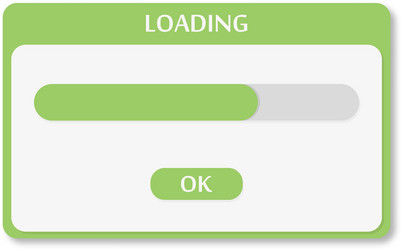 Loading window visible progress bar flat vector