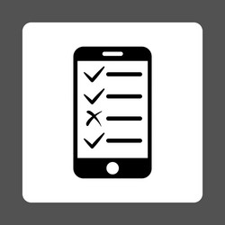 Mobile tasks icon from commerce buttons overcolor vector