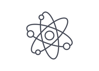 physics icon showing atomic structure with nucleus vector image