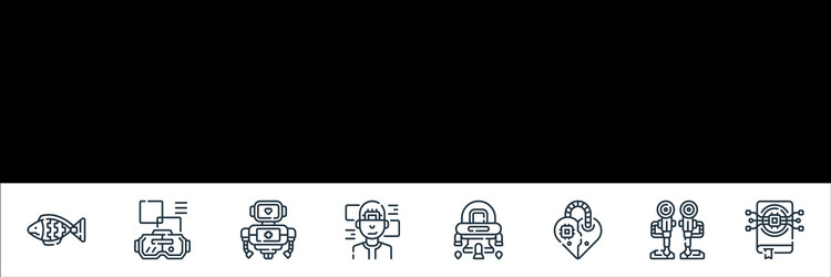 robotics line icons linear set quality vector