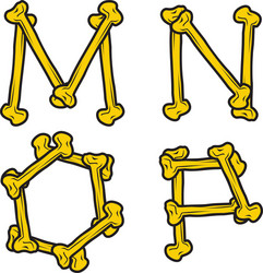 skull bone alphabet4 resize vector image