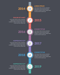 Vertical timeline template vector