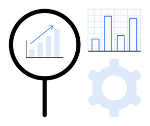analytics and data visualization process vector image