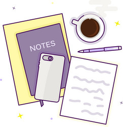 flat design top view of empty blank notebook vector image
