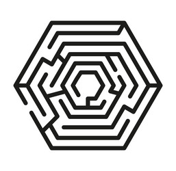 Labyrinth puzzle maze game in octagon shape Vector Image