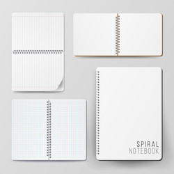 spiral empty notepad blank mockup set template vector image