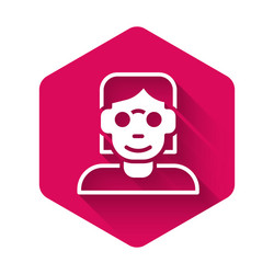 white hacker or coder icon isolated with long vector image