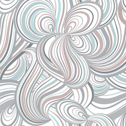 Abstract wave line and loops seamless pattern vector