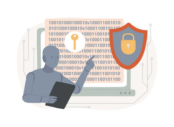 ai-supported encryption abstract concept vector image