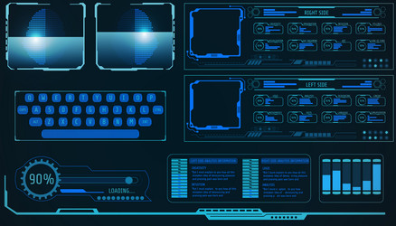 Hud ui interface aim control target frames set Vector Image