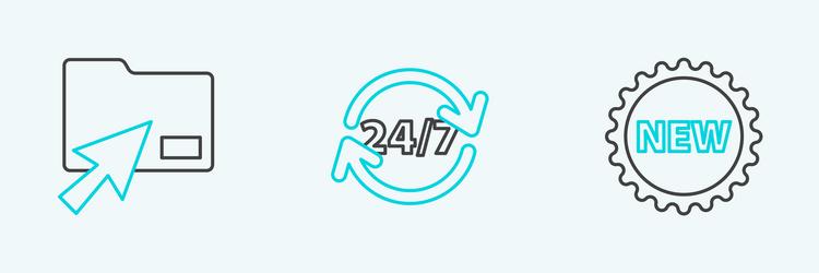 set line price tag with new cursor click document vector image