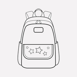 School bag icon line element vector