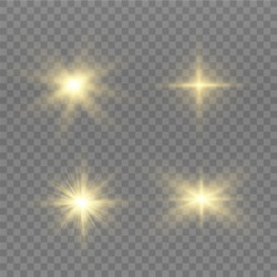 yellow light stars vector