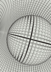 abstract 3d illuminated distorted mesh sphere vector image