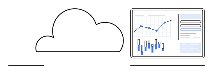 cloud computing with data analytics dashboard vector image