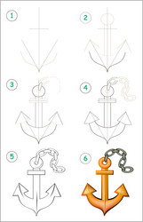 page shows how to learn step by draw vector image